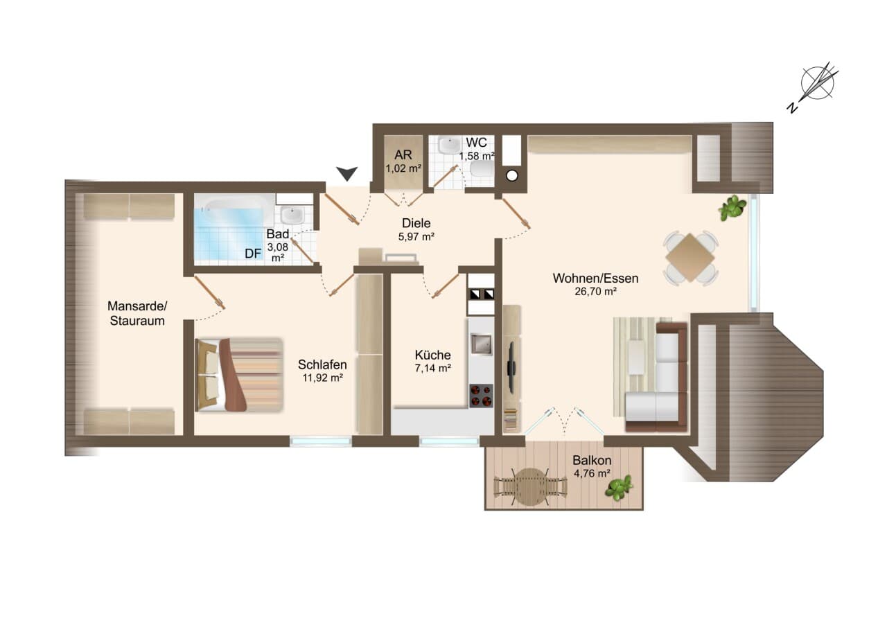 Dachgeschosswohnung in München – Bild 24